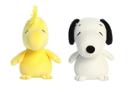 Aurora 2 Piece Squishy Stuffed Animal Plush Bundle, Snoopy and Woodstock 8.5"