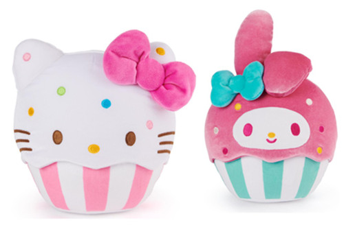 GUND Sanrio Cupcake Plush Bundle, 8" Hello Kitty & My Melody Officially Licensed