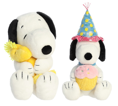 Aurora Peanuts Plush Bundle, Big Hugs Woodstock and Birthday Snoopy