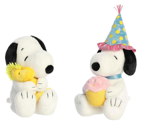 Aurora Peanuts Plush Bundle, Big Hugs Woodstock and Birthday Snoopy