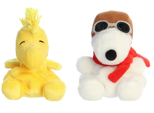 Aurora Peanuts Palm Pal Plush Bundle, Woodstock and Flying Ace