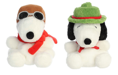 Aurora Peanuts Snoopy 5" Palm Pal Plush Bundle, Flying Ace and Beagle Scout