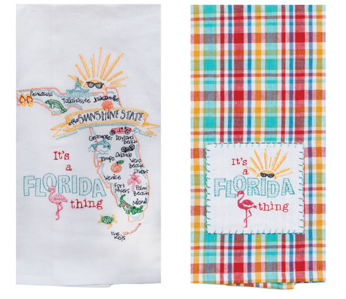 2 Piece Kay Dee Designs Home State of Florida Kitchen Dish Towel Bundle of 2