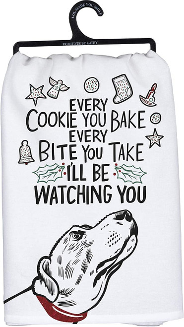 Primitives by Kathy Every Cookie I'll Be Watching You Dish Towel