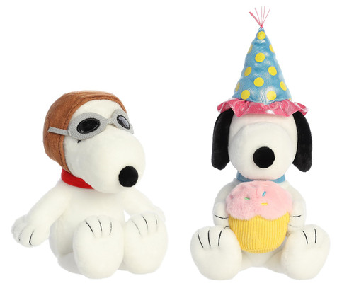 Aurora Peanuts Plush Bundle, Birthday Snoopy and Flying Ace Snoopy