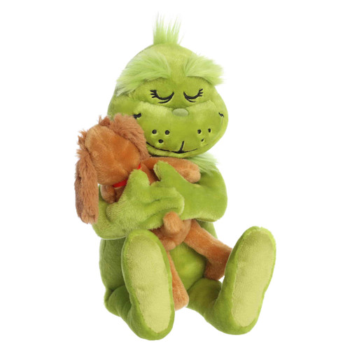 Aurora Whimsical Official Holiday Hugs Grinch & Max Stuffed Animal Plush, 12"