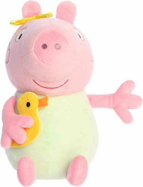 Aurora Playful Peppa Pig Baby Evie with Rubber Ducky - Pink 12 Inches