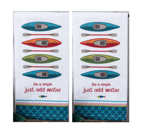 Set of 2 Kay Dee Designs Lake Life Kitchen Tea Towels, Just Add Water