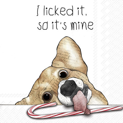New Boston International 3-Ply Paper Cocktail Napkins, I Licked it, So It's Mine