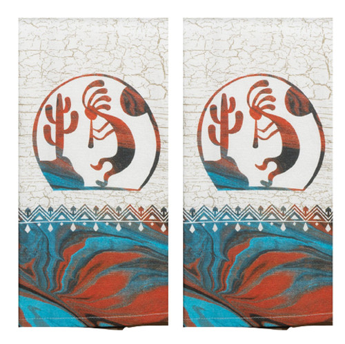 New Set of 2 Kay Dee Designs Southwest Vistas Kokopelli Kitchen Dish Towels
