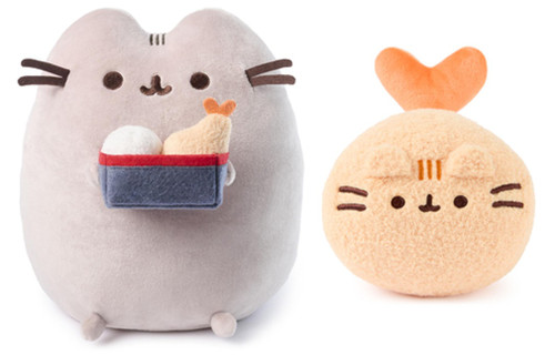 New Pusheen 2 Piece Bento Plush Bundle, 6" Shrimp Tempura and 9.5" Snackable Box