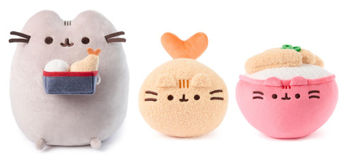 Pusheen 3 Pc Bento Plush Set, 6" Rice Bowl, 6" Shrimp Tempura, 9" Snackable Box