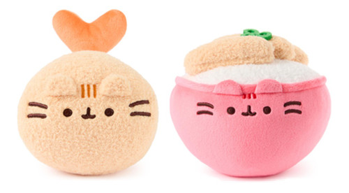 New GUND Pusheen 2 Piece Bento Plush Bundle, 6" Shrimp Tempura and 6" Rice Bowl