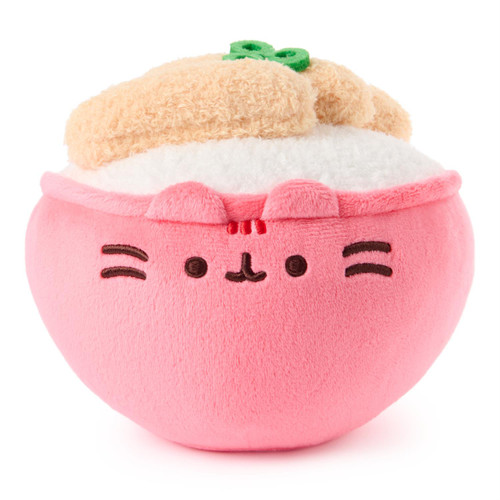 New Pusheen Bento Katsu Rice Bowl Plush Squishy Toy Stuffed Animal Pink, 6”