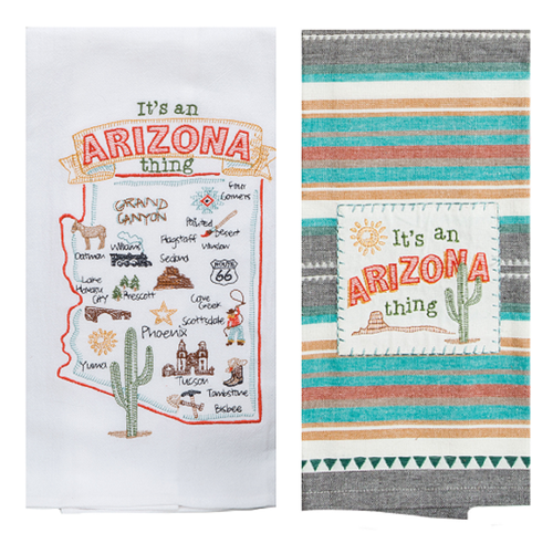 Kay Dee 2 Piece Home State of Arizona Kitchen Dish Towel Bundle of 2