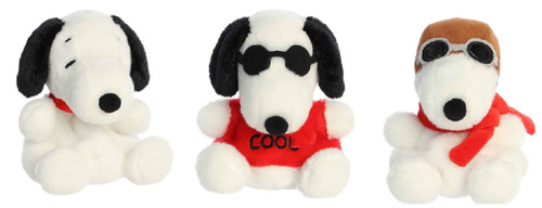 3 Piece Aurora Peanuts 5" Palm Pal Plush Set, Joe Cool, Flying Ace, and Snoopy