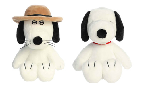 New Aurora Peanuts 2 Piece Floppy Legs Plush Bundle, 8" Snoopy and 8" Spike
