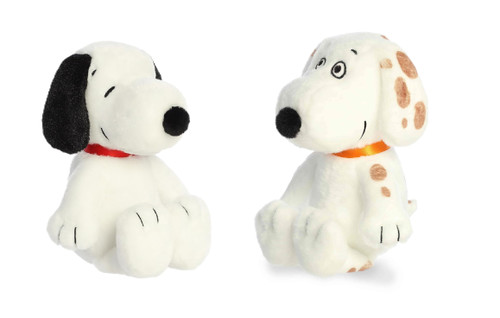 New Aurora Peanuts 2 Piece Floppy Legs Plush Bundle, 8" Snoopy and 9" Marbles