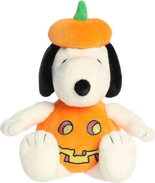 New Aurora Spooky Halloween Pumpkin Costume Snoopy Trick-Or-Treat Plush, 14"