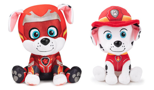 Paw Patrol Plush Bundle of 2, 6 inch Marshall and Mighty Movie Marshall