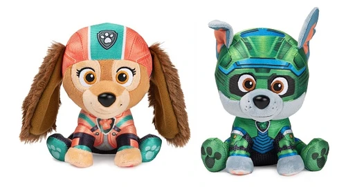 New Gund Paw Patrol The Mighty Movie Plush Bundle of 2, 6 Inch Rocky and Liberty