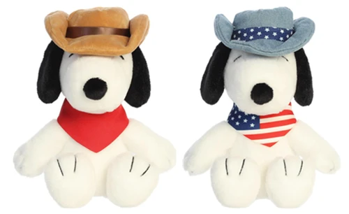 Aurora Peanuts Snoopy 8" Plush Bundle, Cowboy and Americana