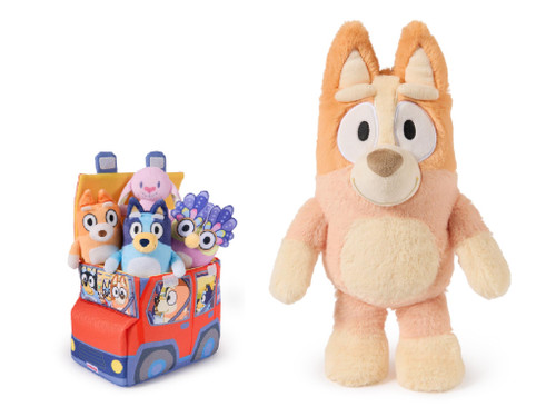 New GUND Bluey Plush Bundle,  5-Piece Family Car Sensory Playset and 13" Bingo