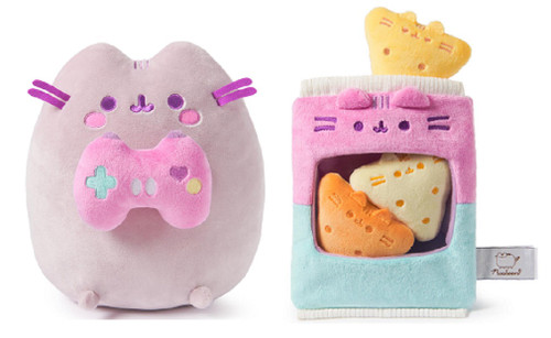 GUND 9.5" Pusheen Gamer and 8" Gamer Chips Plush Bundle