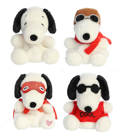 Aurora 5" Peanuts Palm Pals, Snoopy, Kissing Bandit, Joe Cool and Flying Ace