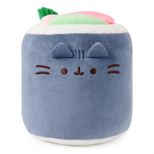 New Large Gund Pusheen Bento Blue Sushi Roll Squishy Plush Toy, 11 Inch