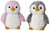 Pom Pom 6-Inch Penguin Plush Bundle, Grey and Pink