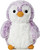 Aurora Playful Pompom Penguin Brights Stuffed Animal - Vibrant Companions - Endless Fun - Violet 6 Inches
