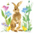 Paperproducts Design Spring Easter Paper Beverage Napkins, Felix Rabbit