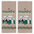 New Set of 2 Retro Happy Camper Chambray Kitchen Tea Towels, Brown