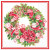 New Red White Christmas Candy Ribbon Wreath Paper Luncheon Napkins, 20 Count