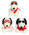 3 Piece Peanuts Palm Pals Snoopy Bundle, Flying Ace, Kissing Bandit, Joe Cool