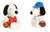New Aurora Peanuts 2 Pc Game Day Sports Snoopy Plush, 9" Baseball  8" Basketball