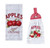 Bundle of 2 Fruit-Apple Picking Country Style Cotton Kitchen Towels, White Red