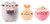 Pusheen 3 Pc Bento Plush Set, 6" Rice Bowl, 6" Shrimp Tempura, 9" Snackable Box