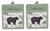 New Set of 2 Embroidered Pinecone Trails Black Bear Kitchen Oven Pocket Mitts