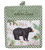 New Set of 2 Embroidered Pinecone Trails Black Bear Kitchen Oven Pocket Mitts