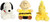 New 5" Aurora Peanuts Palm Pal Plush Bundle, Charlie Brown, Woodstock and Snoopy