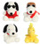 4 Piece Aurora Peanuts Snoopy, Joe Cool, Ace and Woodstock Palm Pal Plush, 5"