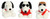 3 Piece Aurora Peanuts 5" Palm Pal Plush Set, Joe Cool, Flying Ace, and Snoopy