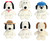 New Aurora Peanuts 6 Pc Floppy Legs Plush Set With Snoopy, Sister and Brothers