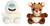 Aurora Official Rudolph Christmas Palm Pal Bundle 5" Reindeer and Bumble