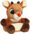 Aurora 2 Pc Christmas Reindeer Palm Pal Plush Set, 5" Rudolph and Clarice