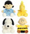 Aurora Peanuts Palm Pal Plush Bundle, Charlie Brown, Lucy, Woodstock and Snoopy