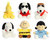Aurora Peanuts 6 Piece Palm Pal Plush Snoop Charlie Brown and the Gang Bundle