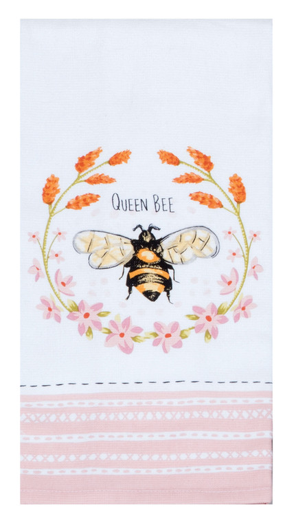 Set of 2 SWEET AS CAN BEE Honey Bee Terry Kitchen Towels by Kay Dee Designs  